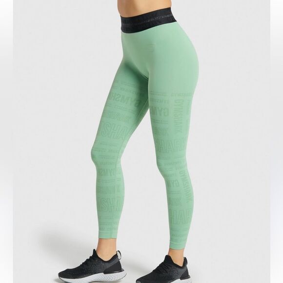 Gymshark Vision Leggings Mint Green Athletic Women’s Medium - Picture 1 of 3